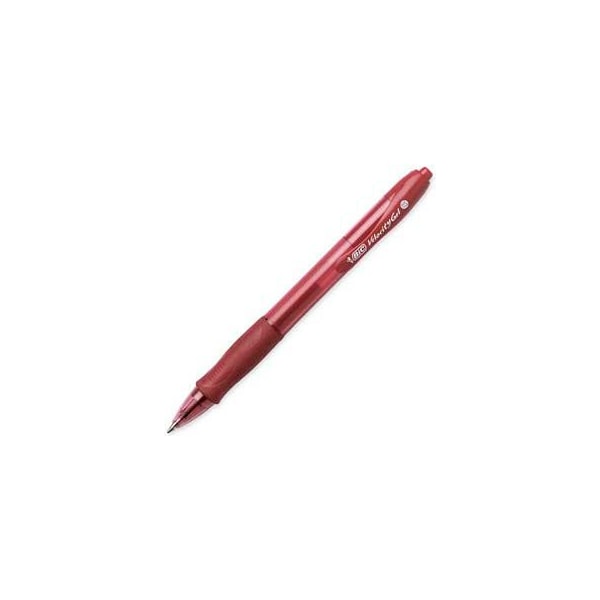 Bic Bic® Velocity Rollerball Retractable Gel Pen, 0.7mm, Red Ink, Dozen